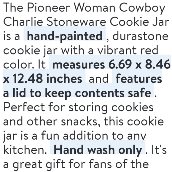 🎅 New Pioneer Woman Cowboy Charlie Red Boots Cookie Jar - Picture 2 of 7